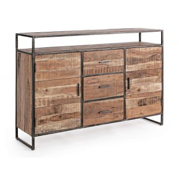 Bufet inferior Elmer, Bizzotto, 150x40x105 cm, lemn de salcam/otel