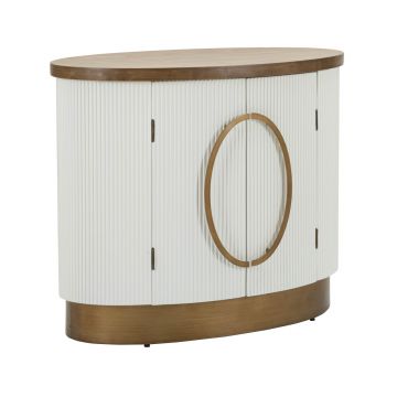 Bufet oval Tolosa, Mauro Ferretti, 79x48x67 cm, MDF/lemn de frasin/fier, multicolor