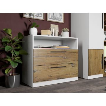 Comoda Alba cu sertare Flagstaff Oak