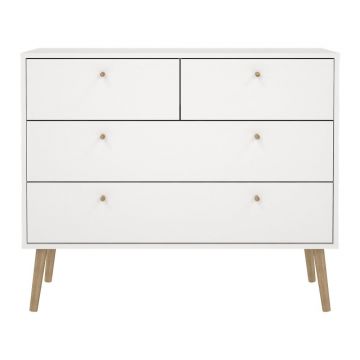 Comodă albă joasă 99x82 cm Bodo – Tvilum