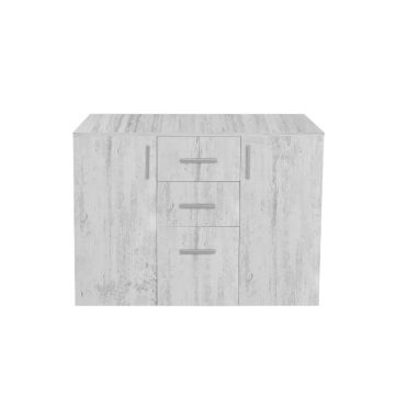 Comoda ALMA, 2 usi, 3 sertare, 105x40x82 cm, pin antichizat