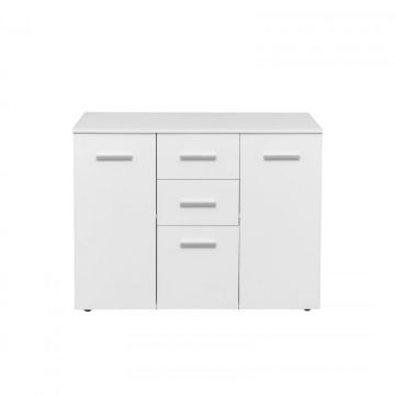 Comoda ALMA, 2 usi, 3 sertare, alb, 105x40x82 cm