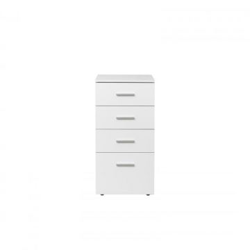 Comoda ALMA, 4 sertare, alb, 50x40x103 cm
