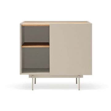 Comodă bej-natural joasă cu aspect de lemn de stejar 90x78 cm Otto – Teulat