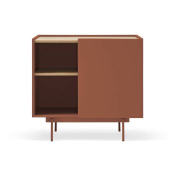 Comodă cărămiziu-natural joasă cu aspect de lemn de stejar 90x78 cm Otto – Teulat