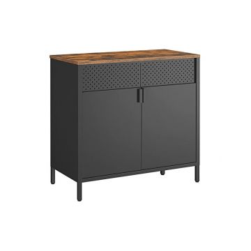 Comoda cu 2 usi, Songmics, 80 x 40 x 76 cm, LSC102B01, Gri