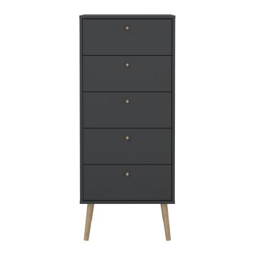 Comodă gri antracit înaltă 50x120 cm Bodo – Tvilum