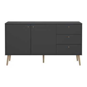 Comodă gri antracit joasă 149x82 cm Bodo – Tvilum