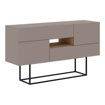 Comodă gri/bej joasă 145x82 cm Titan – Marckeric