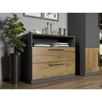 Comoda Gri cu sertare Flagstaff Oak