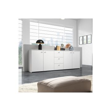 Comoda Hugo, 180x42x74.5 cm, Alb Mat