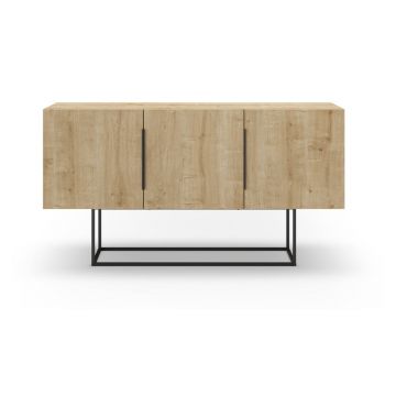 Comodă în culoare naturală joasă cu aspect de lemn de stejar 150x80 cm Titan – Marckeric