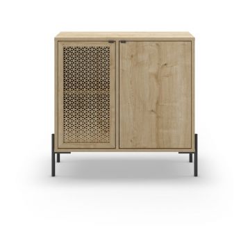 Comodă în culoare naturală joasă cu aspect de lemn de stejar 80x80 cm Inca – Marckeric Comodă în culoare naturală joasă cu aspect de lemn de stejar 80x80 cm Inca – Marckeric