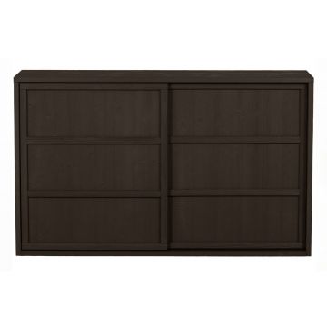 Comodă maro închis joasă din lemn de pin cu ușă glisantă 140x85 cm Nomin – BePureHome