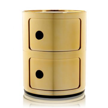 Comoda modulara Kartell Componibile 2 design Anna Castelli Ferrieri auriu metalizat