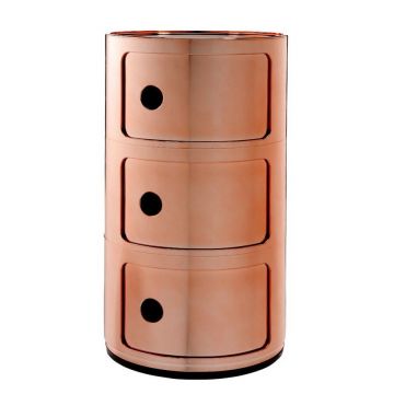 Comoda modulara Kartell Componibile 3 design Anna Castelli Ferrieri cupru metalizat