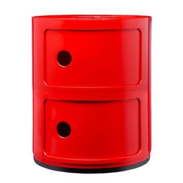 Comoda modulara Kartell Componibili 2 design Anna Castelli Ferrieri rosu