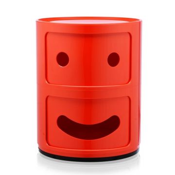 Comoda modulara Kartell Componibili 2 Smile Happy design Anna Castelli Ferrieri rosu