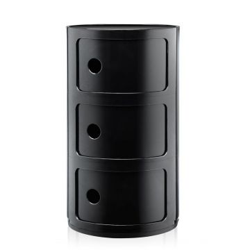 Comoda modulara Kartell Componibili 3 design Anna Castelli Ferrieri negru