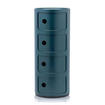 Comoda modulara Kartell Componibili 4 design Anna Castelli Ferrieri albastru