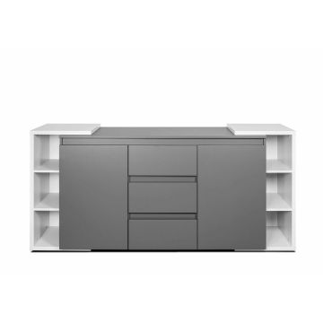 Comoda Nova, 196x45x89 cm, Gri Deschis/Antracit