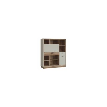 COMODA RIVERO REGAL RIVB02 1D2S1K, 123.7X40x143 CM, GRI/STEJAR