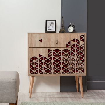Comoda Trio Dresser 3, Sonoma, 90x40x80 cm