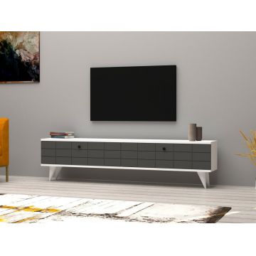 Comodă TV Alberi, Antracit- Alb