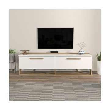 Comoda TV Astrid, 163.8x36.6x46.8 CM - Alb/Nuc