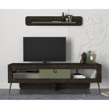 COMODA TV Done, Negru, 180x55x31,3 cm