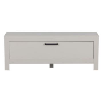 Comodă TV gri deschis din lemn de pin 120x45 cm Bonk – Basiclabel