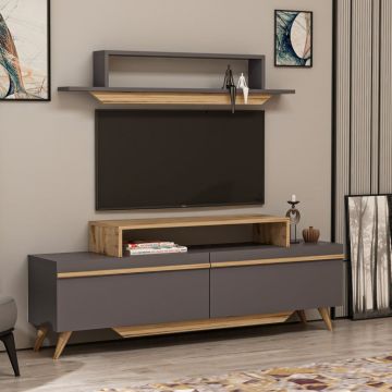Comodă TV Harmony, Nuc- Antracit