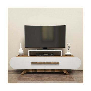 Comoda TV Rose, 145x36.8x49.8 cm - Nuc/Alb