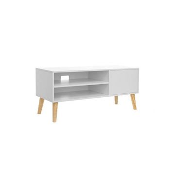 Comoda TV, Vasagle, LTV09WT, Alb, 110 x 40 x 49 cm