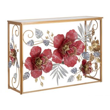 Consola Lovi, Mauro Ferretti,  108 x 36.8 x 80 cm, fier/MDF/sticla, multicolor