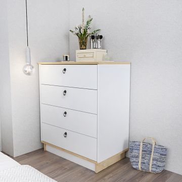 Comoda Asa, Alb, 72x83,1x42 cm