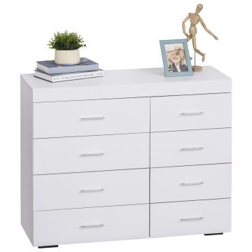 HOMCOM Comodă Elegantă pentru Casă și Birou cu Design Modern și Spațiu Amplu de Depozitare, 90x35x73 cm, Alb | Aosom Romania