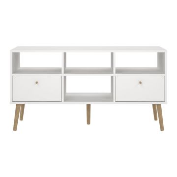 Comodă TV albă 117x61 cm Bodo – Tvilum