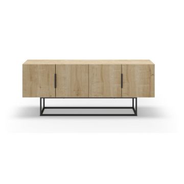 Masă TV în culoare naturală cu aspect de lemn de stejar 140x55 cm Titan – Marckeric
