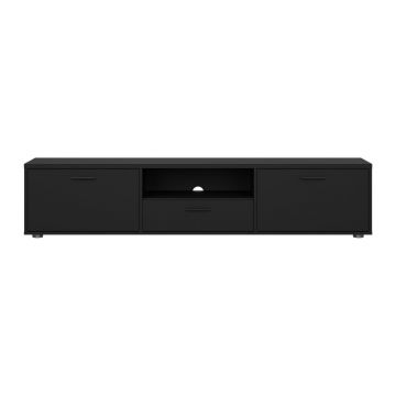 Comodă TV neagră 177x38 cm Media – Tvilum