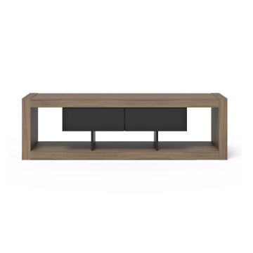 Comodă TV negru-maro cu aspect de lemn de nuc 175x52 cm Nara – TemaHome