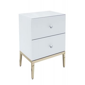 Noptiera Milan alb/silver – H78 cm