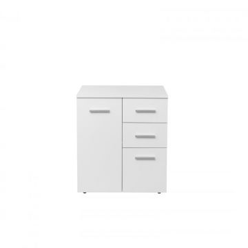 Comoda ALMA, 1 usa, 3 sertare, alb, 70x40x82 cm