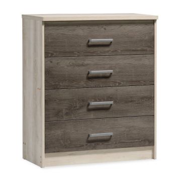 Comoda cu 4 sertare Olympus, Pakoworld, 80x40x95 cm, MDF/PAL, castillo/toro