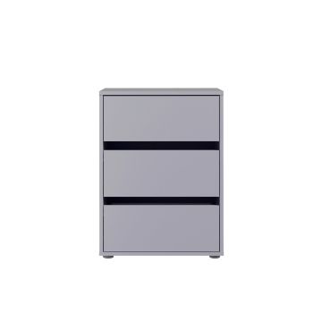 Comoda Emmen, Bedora, 51x39.6x70.6 cm, PAL/plastic, gri