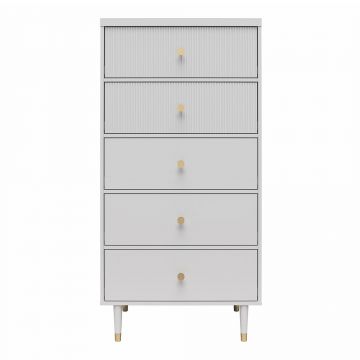 Comodă gri deschis înaltă 70x141 cm Elizabeth – CosmoLiving by Cosmopolitan