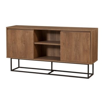 Comodă în culoare naturală joasă cu aspect de lemn de nuc 140x72 cm Rodez – Kalune Design Comodă în culoare naturală joasă cu aspect de lemn de nuc 140x72 cm Rodez – Kalune Design