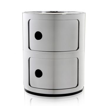Comoda modulara Kartell Componibile 2 design Anna Castelli Ferrieri crom metalizat