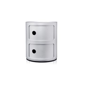 Comoda modulara Kartell Componibili 2 design Anna Castelli Ferrieri silver mat