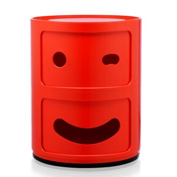 Comoda modulara Kartell Componibili 2 Smile Wink design Anna Castelli Ferrieri rosu